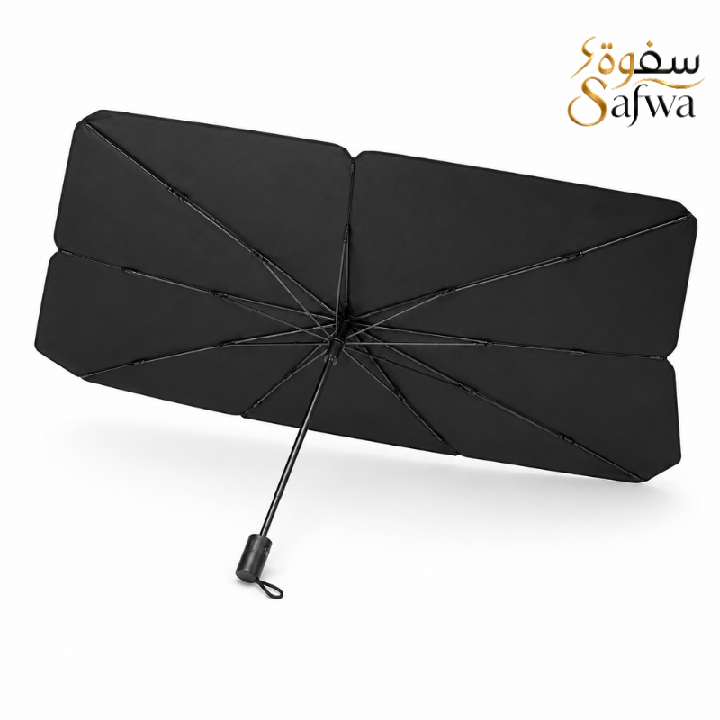 عرض كامل لمظلة المطر السوداء الصغيرة القابلة للطي من Safwa Store