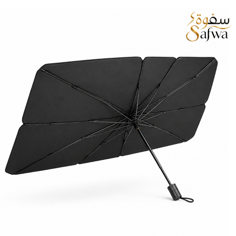 مظلة سوداء صغيرة قابلة للطي من Safwa Store للاستخدام اليومي 